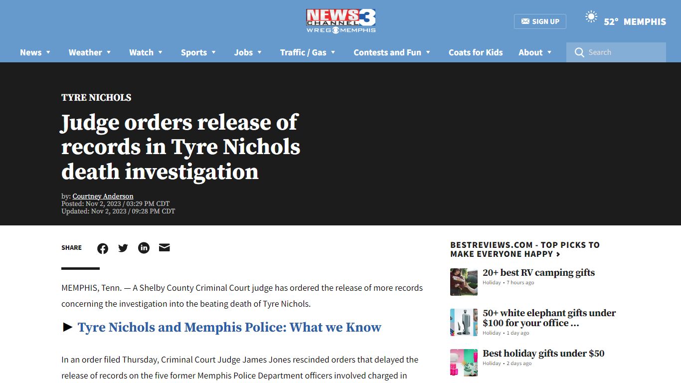 Judge orders release of records in Tyre Nichols death investigation